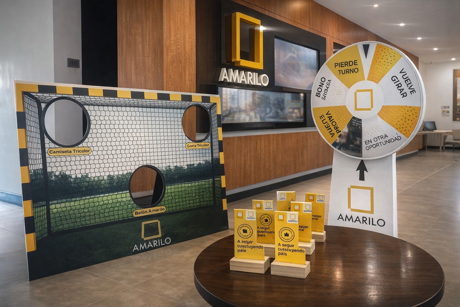 Material P.O.P promocional con piezas interactivas y visibilidad de marca